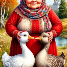 Схема вышивки «Два весёлых гуся»