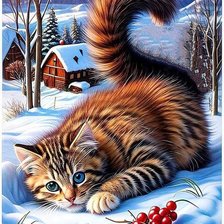 Схема вышивки «кот»