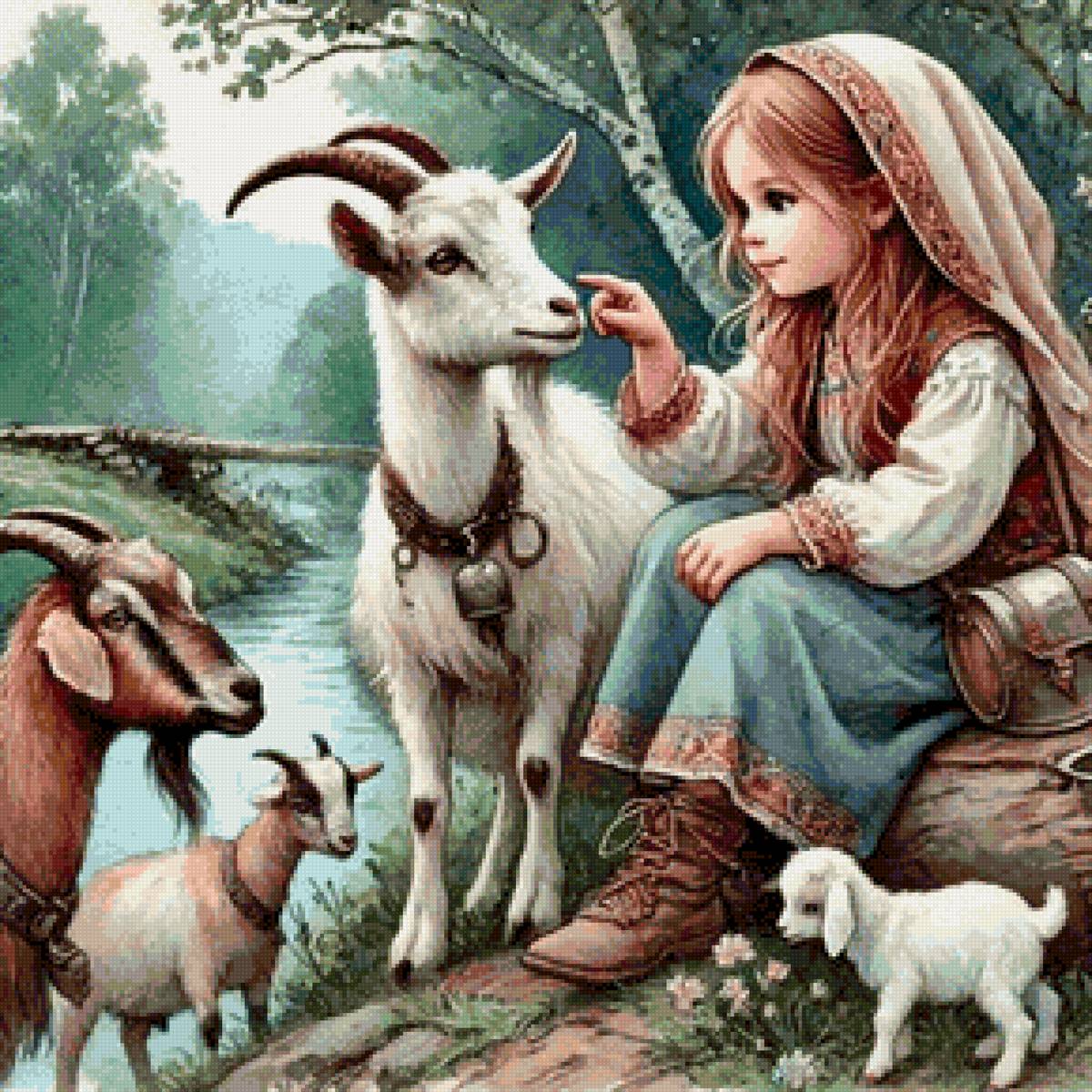 ДЕВОЧКА с КОЗОЙ - девочка - предпросмотр