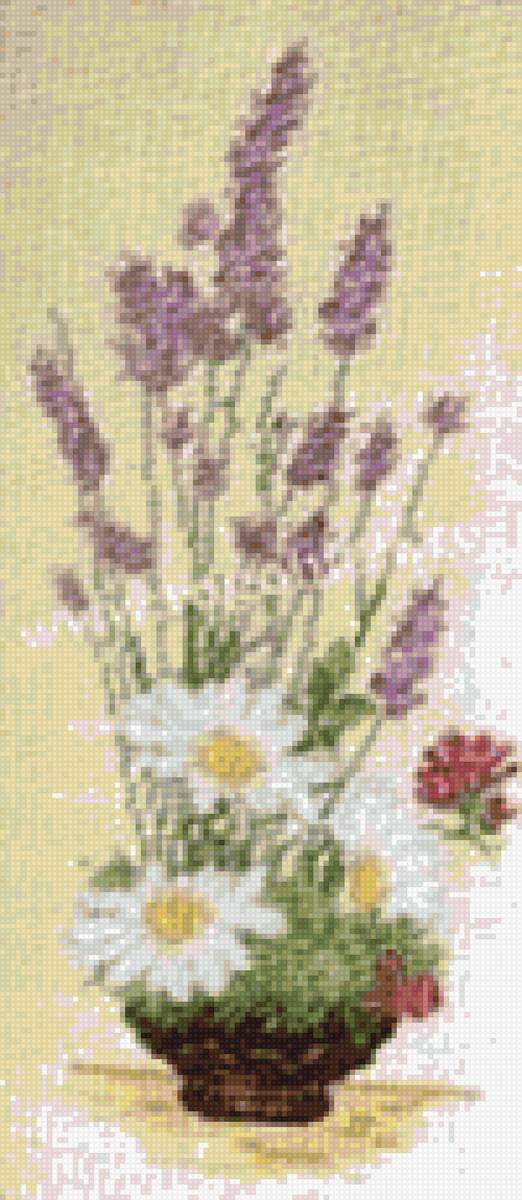 икебана ромашки и сухоцветы - предпросмотр