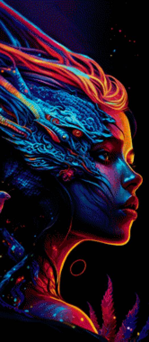 Девушка фэнтези - пурпурный, арт - предпросмотр