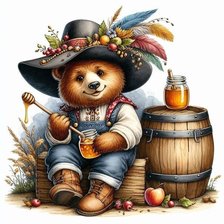 Схема вышивки «медвежонок»