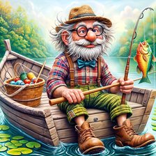 Схема вышивки «рыбак»