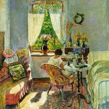 Схема вышивки «девушка на даче»