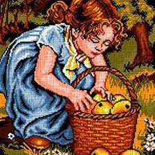 Схема вышивки «Девочка с яблоками»
