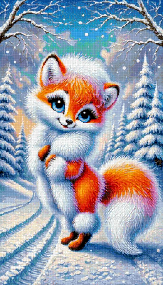 Кокетка - лиса, зима - предпросмотр