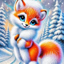 Схема вышивки «Первый снег»