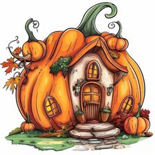 Схема вышивки «Домик тыковка 2»