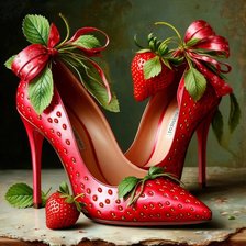 Схема вышивки «Туфли клубничной феи»