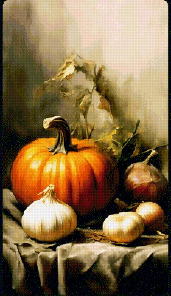 Натюрморт - тыквы - предпросмотр