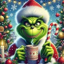 Схема вышивки «Grinch y cafe»