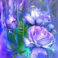 Схема вышивки «Эустома фиолетовая»