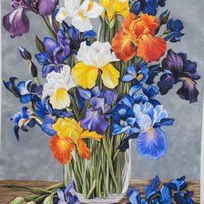 Схема вышивки «Ирисы в вазе»