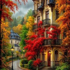 Схема вышивки «Осенний пейзаж»