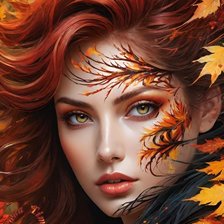 Схема вышивки «Девушка осень»