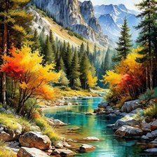 Схема вышивки «пейзаж»