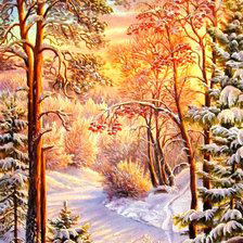 Схема вышивки «зимний пейзаж»