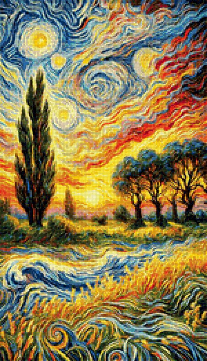 пейзаж5 - живопись, закат, природа, осень - предпросмотр