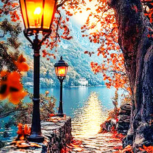 Схема вышивки «осень в городе»