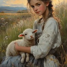 Схема вышивки «Маленькая пастушка»