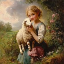 Схема вышивки «Маленькая пастушка»