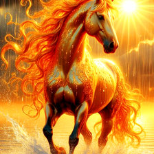 Схема вышивки «огненная лошадь2»