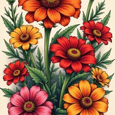 Схема вышивки «цветы»