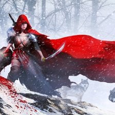 Схема вышивки «Красная Шапочка и Серый Волк»