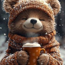 Схема вышивки «Мишка с кружкой»