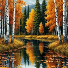 Схема вышивки «пейзаж»