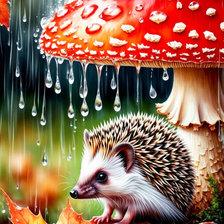 Схема вышивки «ежик осенью»