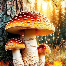 Схема вышивки «мухоморы»