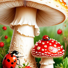 Схема вышивки «мухоморы»