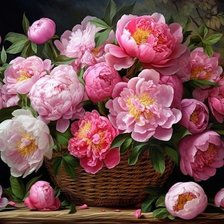 Схема вышивки «Розовые пионы»