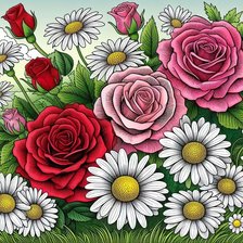 Схема вышивки «цветы»