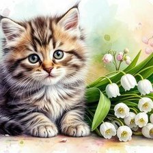 Схема вышивки «Котик»