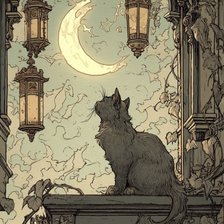 Схема вышивки «Кот»