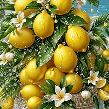 Схема вышивки «ветка лимонов»