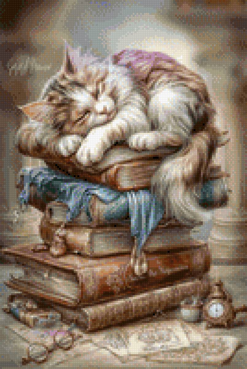 Книжный кот - кот книга - предпросмотр