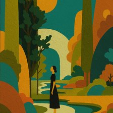 Схема вышивки «Девушка в парку»