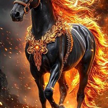Схема вышивки «Конь огонь»