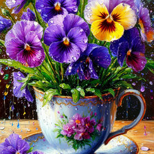 Схема вышивки «Анютины глазки»