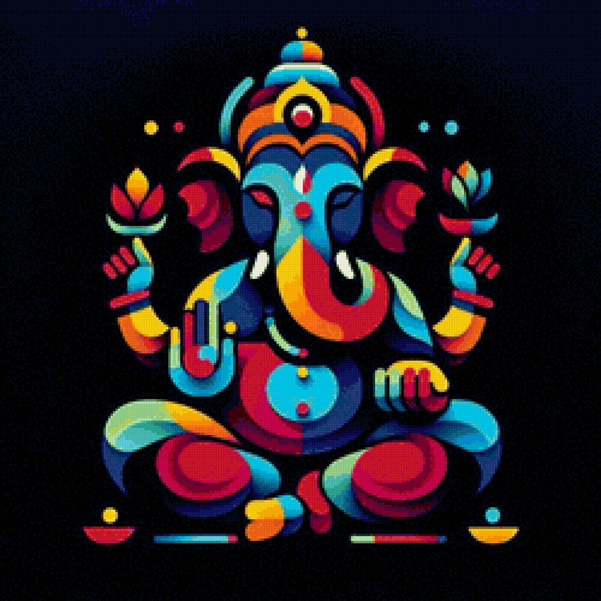 Ганейша - мантра, ганейша, разноцветная, радужная - предпросмотр