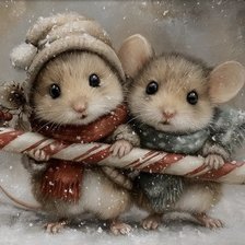 Схема вышивки «Xmas mouse»