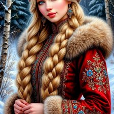 Схема вышивки «девушка»