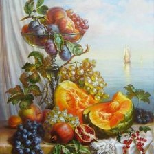 Схема вышивки «Фрукты и море»