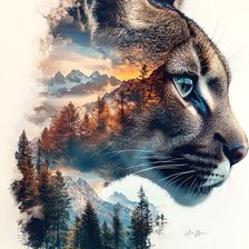 Схема вышивки «Лес в пуме»