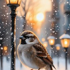 Схема вышивки «Воробей»