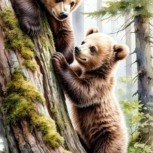 Схема вышивки «Мишки»