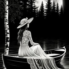 Схема вышивки «Мысли в лунную ночь»